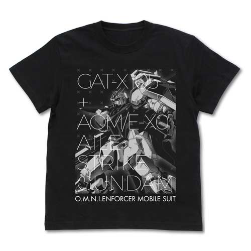 [0113502] (PO) Mobile Suit Gundam SEED Aile Strike Gundam T-Shirt Black (S)