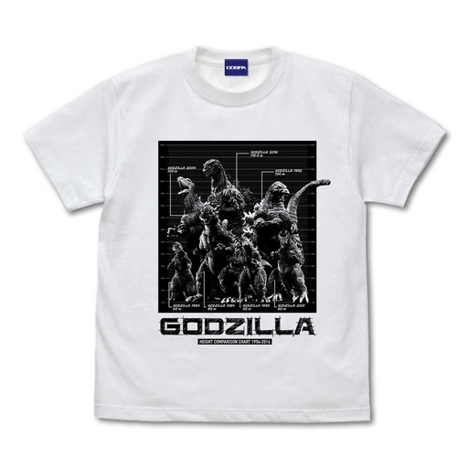 [0327312] (PO) Godzilla Height Comparison Chart T-Shirt White (S)