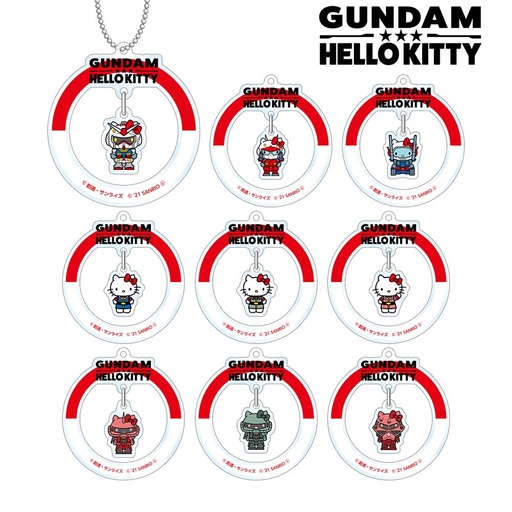 [9278122] (PO) Gundam & Hello Kitty Trading Yurayura Acrylic Key Chain [BOX]