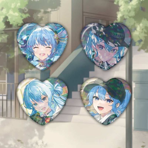 [2693848] hololive Hoshimachi Suisei Birthday & 6th Anniversary Celebration Random Heart-Shaped Button Badge