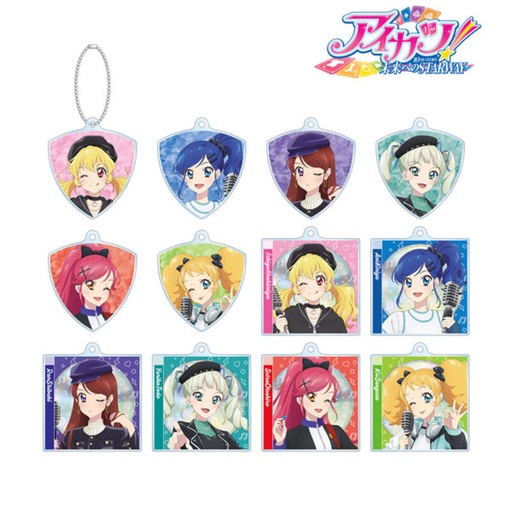 [2766897] (PO) Aikatsu! 10th Story -Starway to the Future- Original Illustration Casual Rock Ver. Trading Pick & CD Jacket Style Acrylic Key Chain [BOX]
