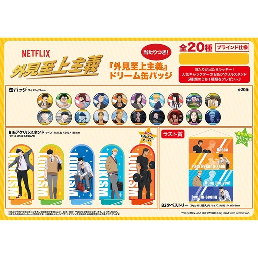 [1165999] Dream Can Badge Kuji! Netflix Lookism