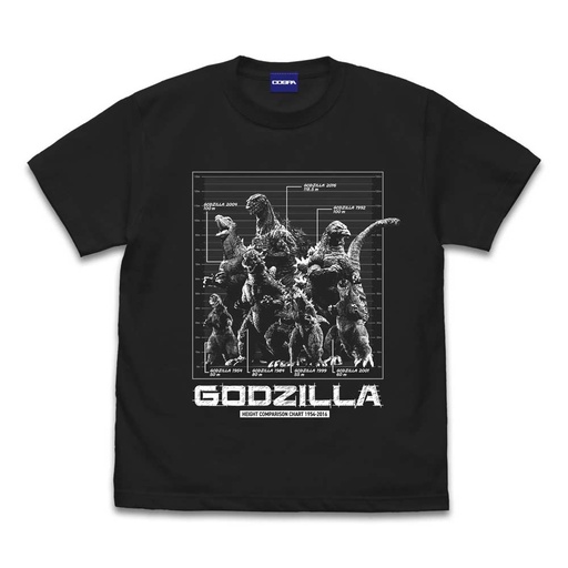 [0327374] (PO) Godzilla Height Comparison Chart T-Shirt Black (L)